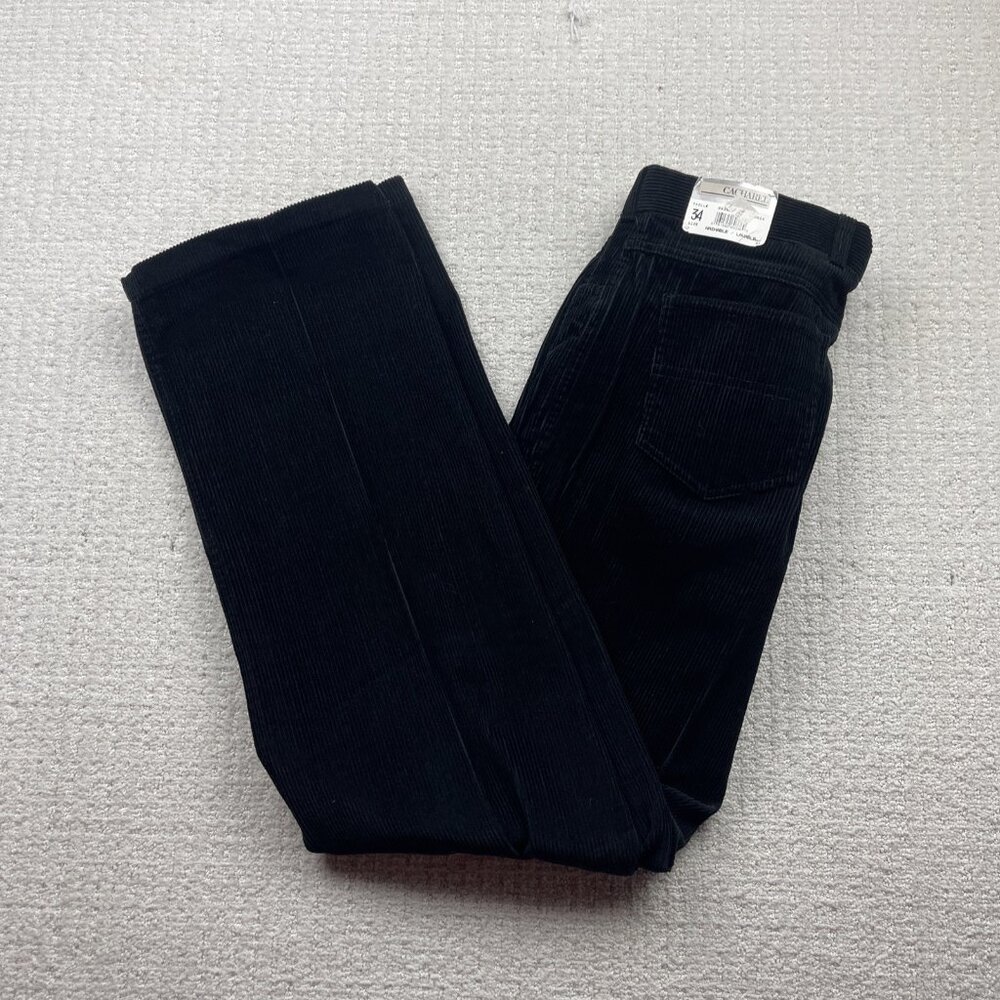 Vintage Cacharel Paris Black Corduroy Pants Size 34 NWT* Preppy Casual Old Money